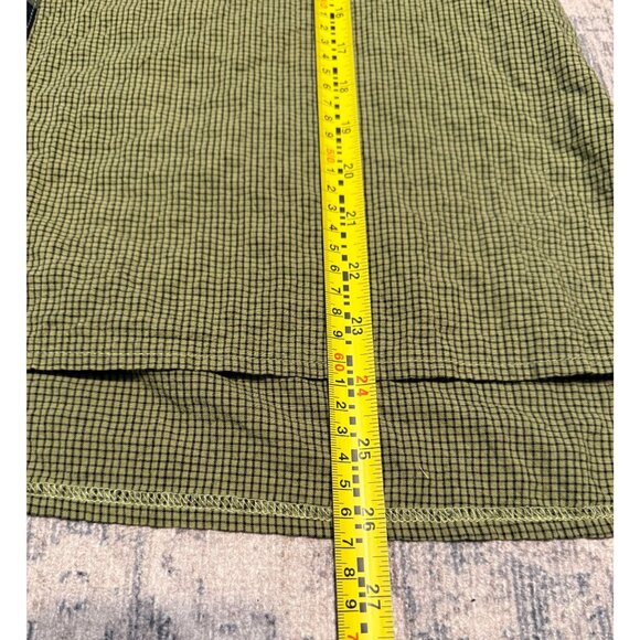 Habitat Green Checked Multi Pattern Tunic Blouse Medium 3/4 Sleeves Lagenlook - Picture 7 of 10